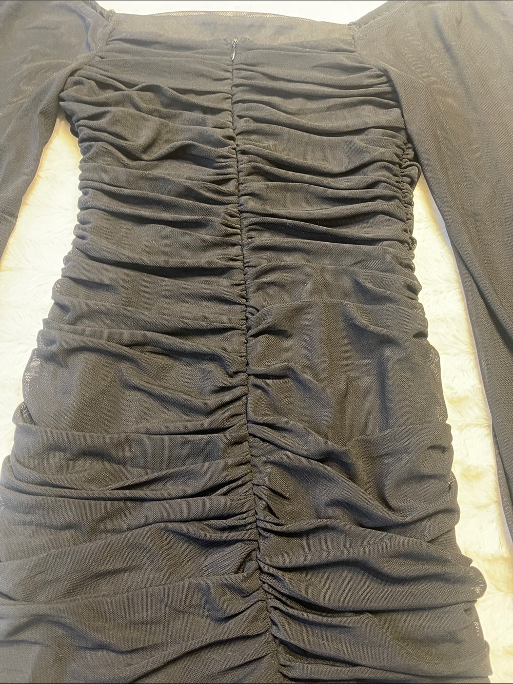 Lulu's Black Ruched Puff-Sleeve Mini Dress - Picture 6 of 9